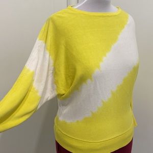 PHILOSOPHY Yellow White Dolman Jumper / Sweater |Size Large